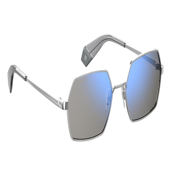 Polaroid Oval Unisex Silver Grey Metal Frame